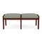 Lesro Lenox Wood 2 Seat Bench Wood Frame, Mahogany, OH Eucalyptus Upholstery LW2001 - alternate 1